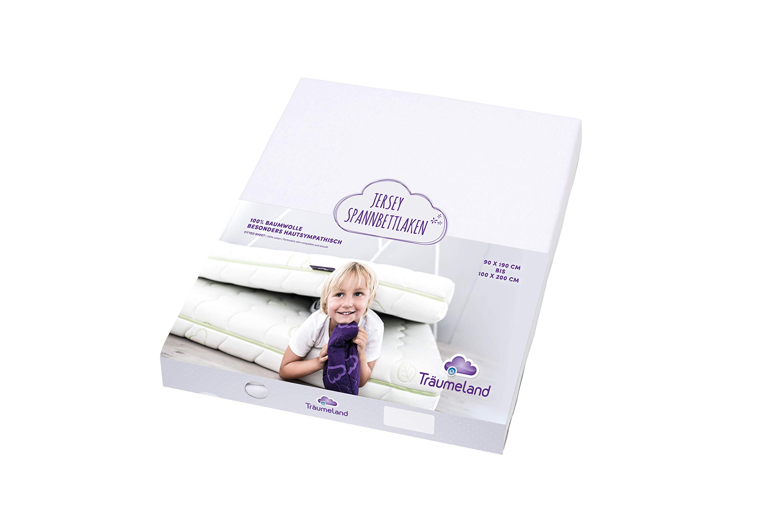 Fitted Sheet, 90 x 200 cm, White