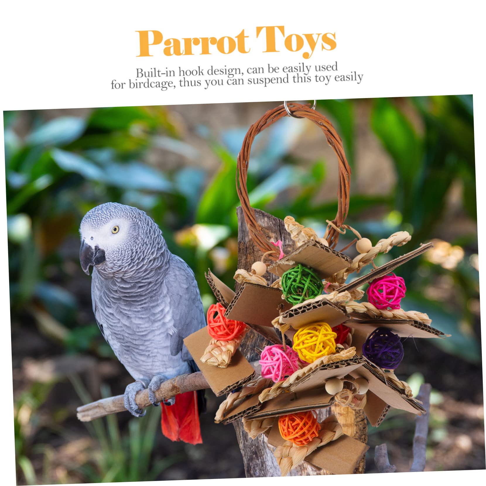 Mipcase 3pièces Jouet Suspendu Vignes pour Oiseaux Accessoire à Mâcher pour Perroquets Et Oiseaux