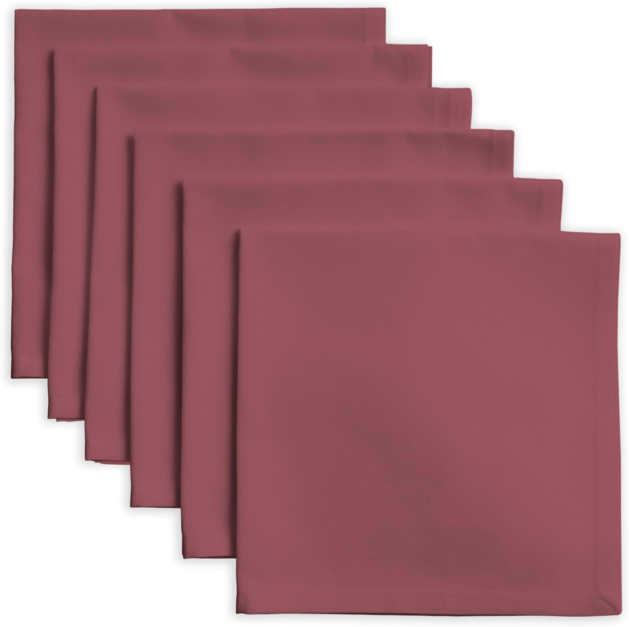Calicot Roan Rouge 100% Cotton Soft and Comfortable Reusable Set of 6 Napkins Perfect for Family Dinners Weddings Cocktail Home (45 cm by 45 cm)