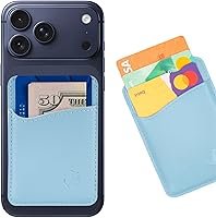 Vista 21 de Wallaroo Premium - Tarjetero adhesivo de cuero para teléfono celular - Para Android e iPhone - Para mujeres y hombres - Resistente con forro