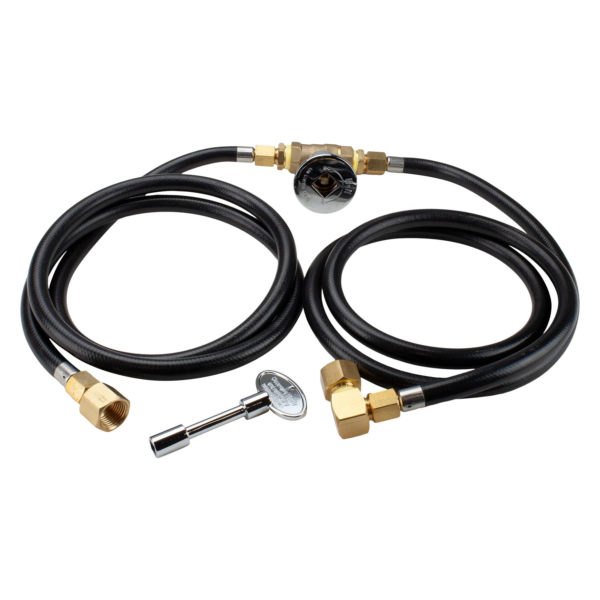 Celestial Fire GlassNatural Gas Connection Kit (90k BTU) with Chrome Key Valve