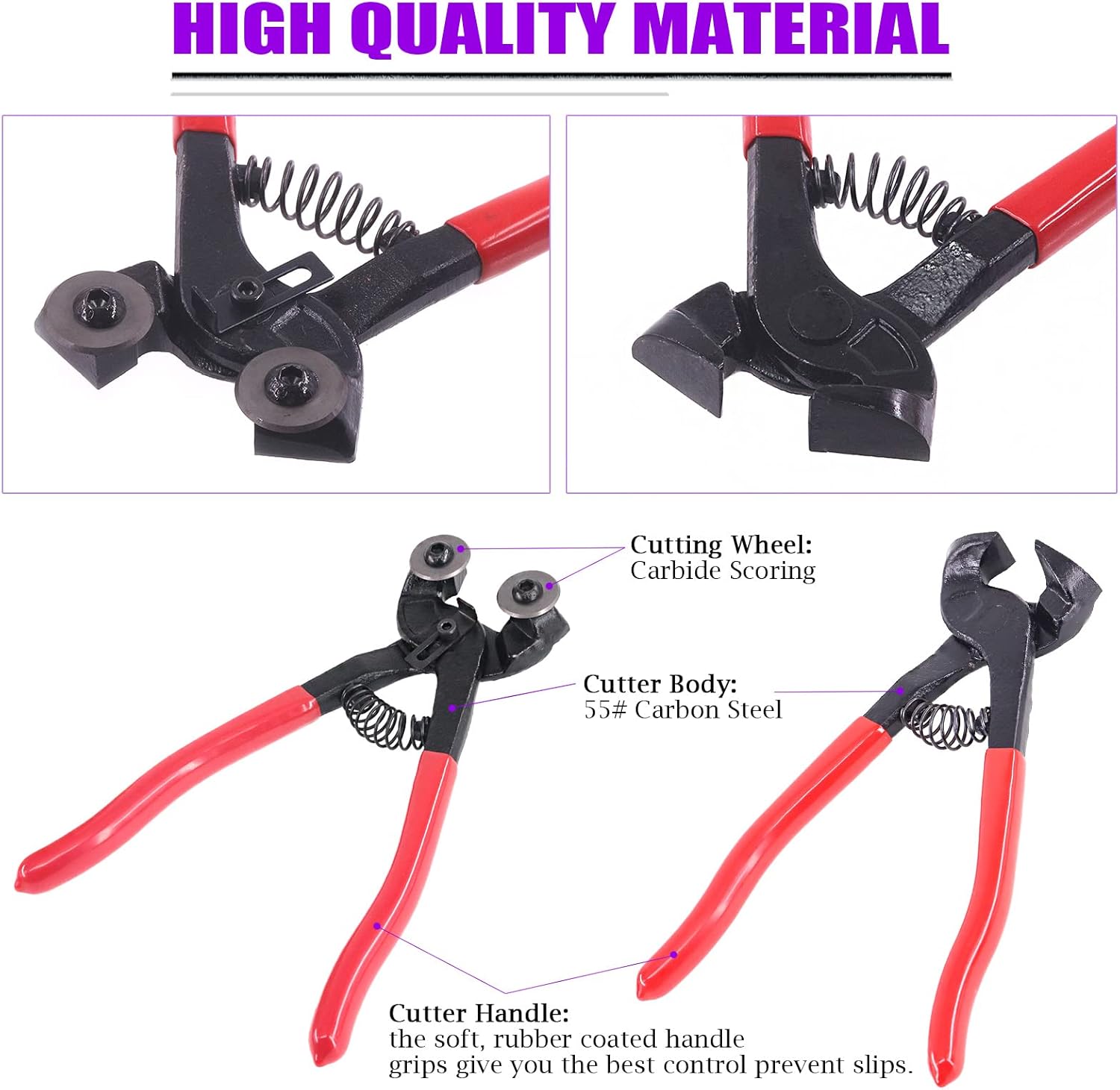 Swpeet 2Pcs Mosaic Tools Set, Including Heavy Duty Glass Mosaic Cut Nippers and Tile Nippers, Hardened Alloy Strength Steel Perfect for DIY Tile Mosaic Cutter