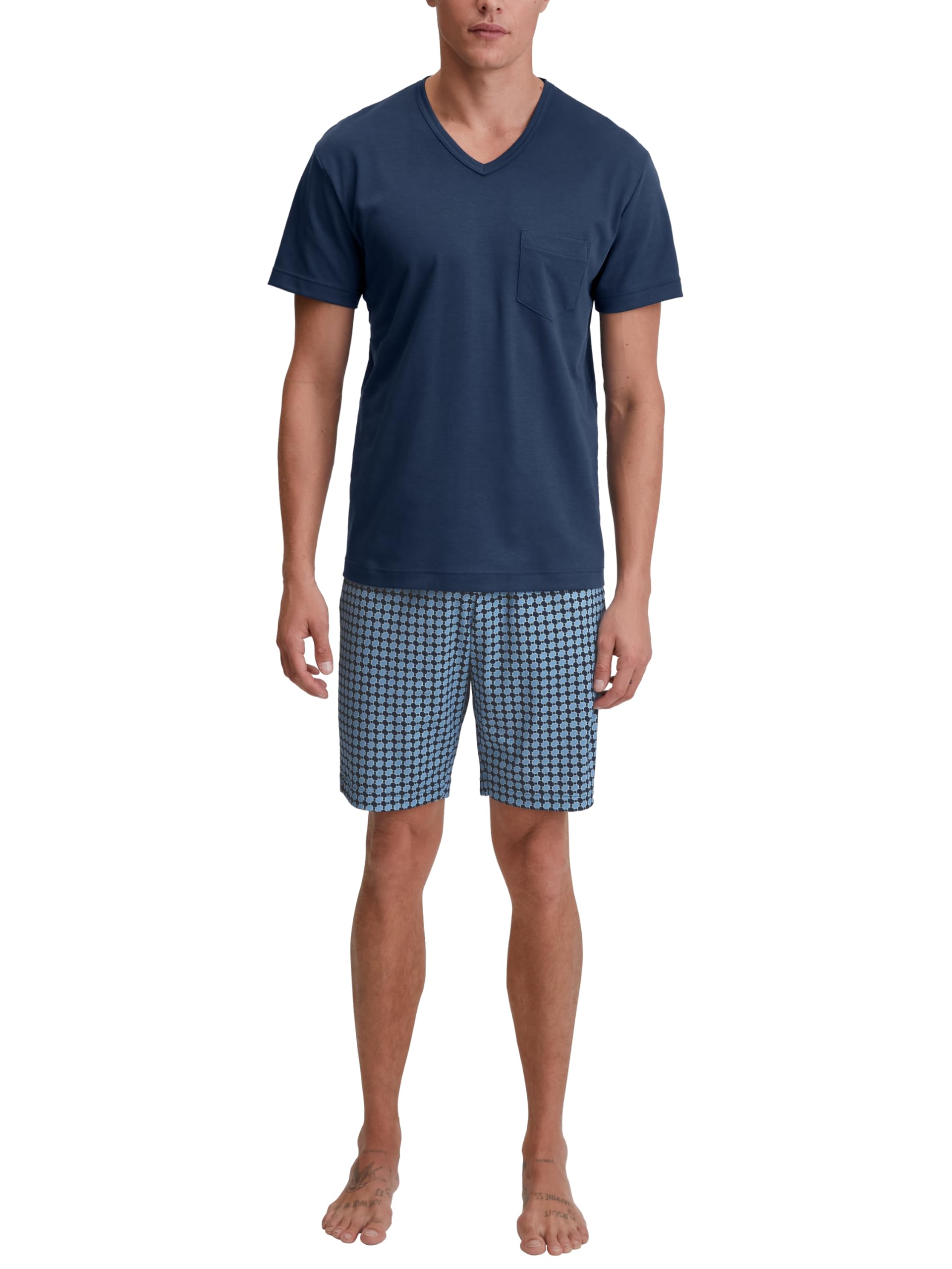 CALIDA Men's Relax Streamline Pajama Set, Blue (Insignia Blue), 58-60