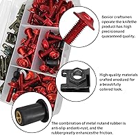 Vista 3 de 177 Pcs Red Fairing Bolt Kit M5 M6 Motorcycle Windscreen Screws Compatible Aluminum Fasteners for Motorcycle Fairing Screws Fairing Bolts Nut Clips