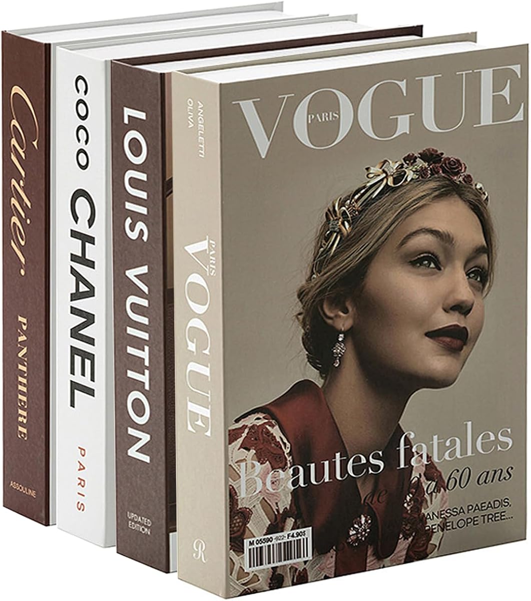 Decorative Books for Home Decor,Set of 4 Stylish Fake Books of Room Books Decor Aesthetic,for Coffee Table Decor,Living Room, Table, Shelf Decor,Modern Hardcover Stacked Display Faux Books