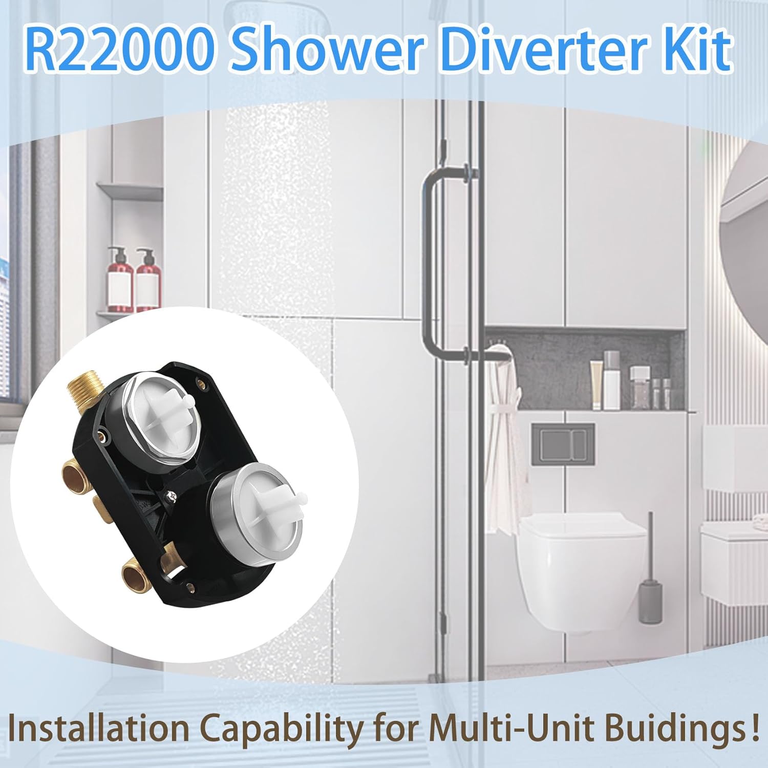 R22000 Shower Diverter Valve for delta Faucet, Universal Rough-in Shower Valves Kit 3 Way 6 Setting Integrated Diverter, Shower Control Mixing Valve for Shower Trim Kit & Shower System