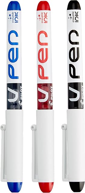 Pilot Vpen Disposable Fountain Pen - Black/Blue/Red (Pack of 3)