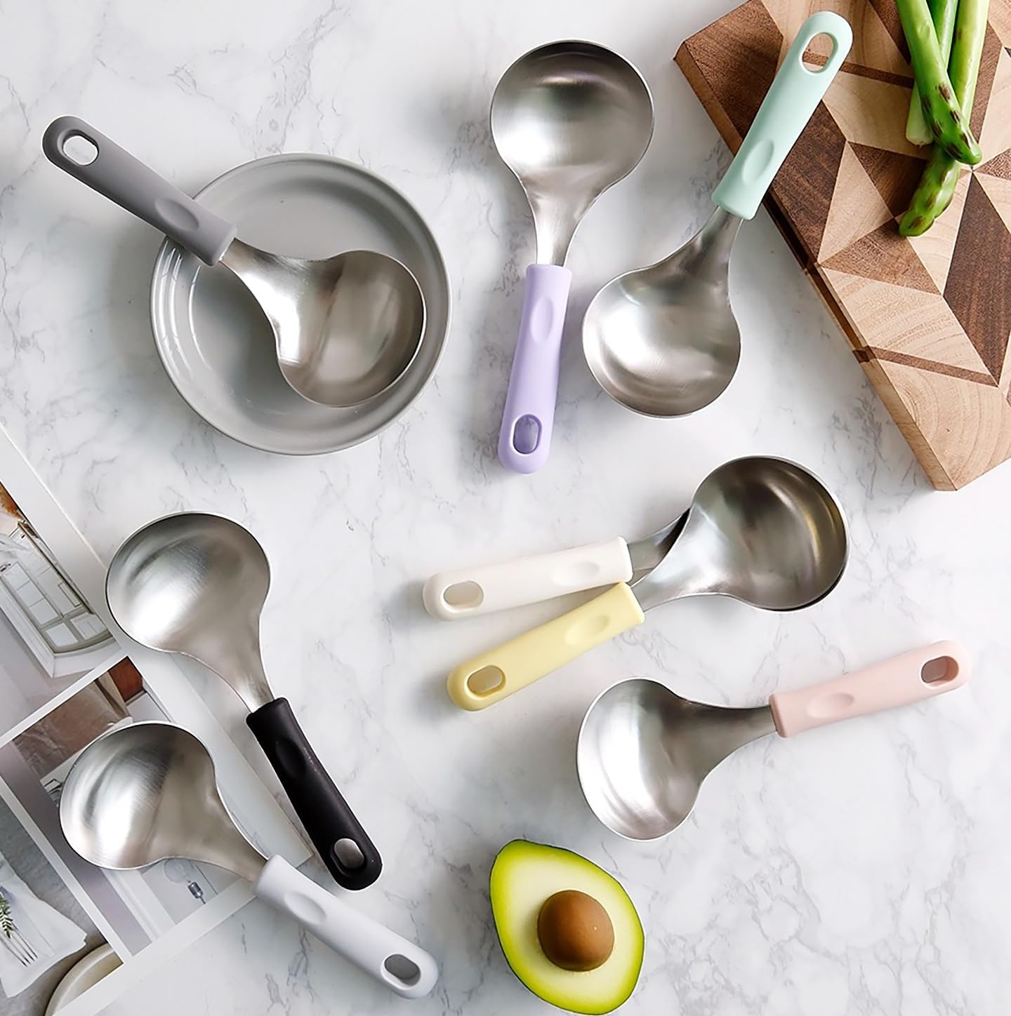Korean Serving Spoon Stainless Steel Ladle 먹방 스푼 미니 국자 image 2