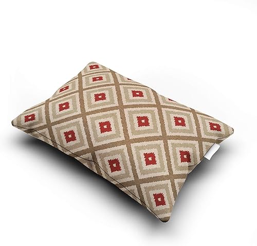 Miniatura 3 de Gygarden Beauty Boudoir Ikat - Funda de cojín rectangular decorativa con diseño tribal de diamante, color caqui, rojo, bronceado, cremallera oculta,