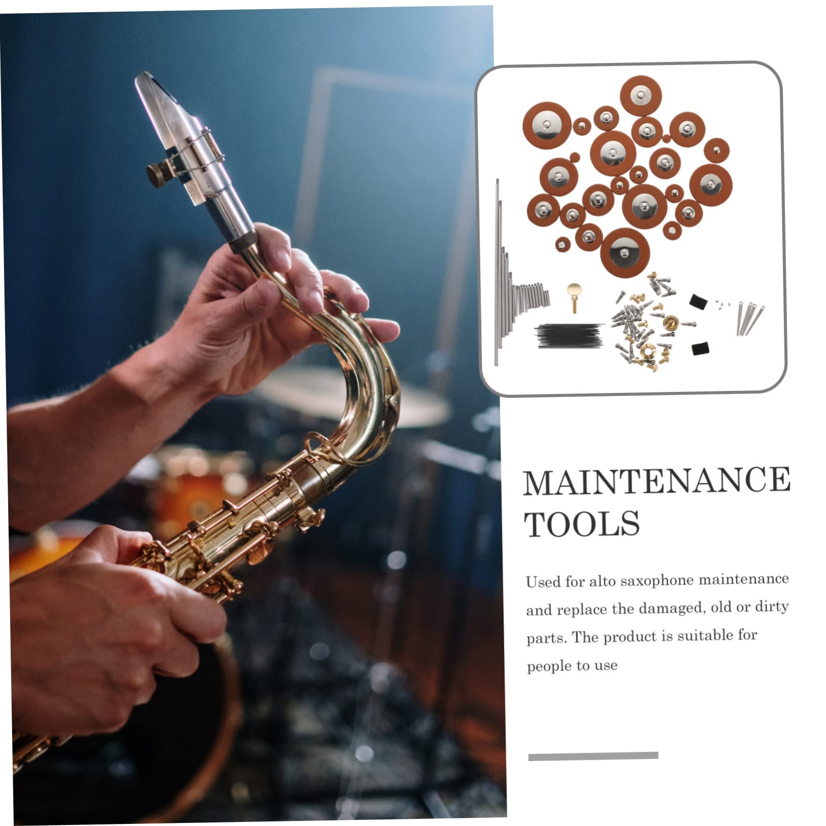 TOYANDONA Altsaxophon Zufällige Farbe zur Wartung und Ersatz Beschädigter Teile Reparaturset mit Metall und Sheepskin Teilen Geeignet für Selbstgemacht Enthusiasten und Saxophonliebhaber