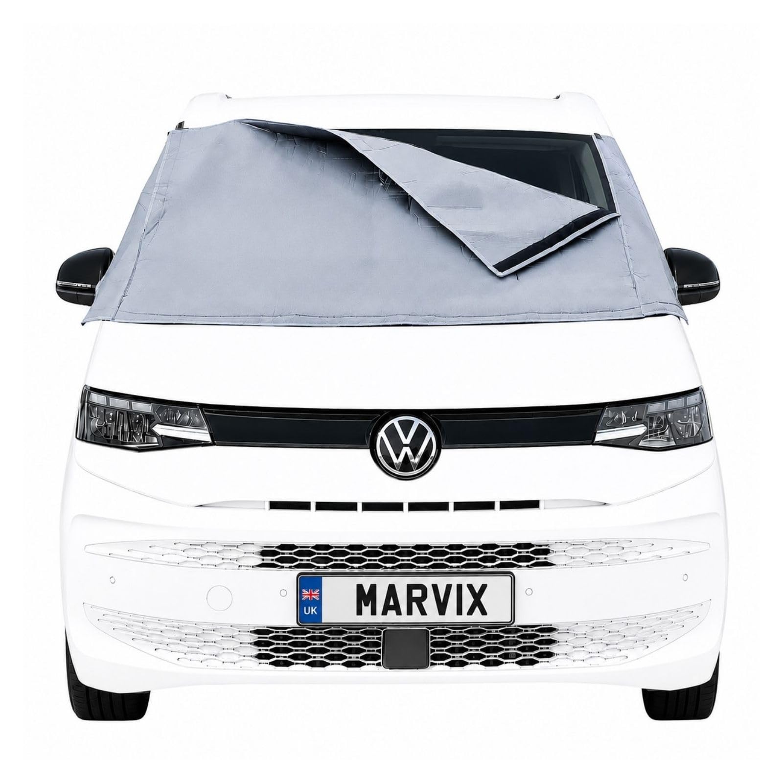 Marvix Externe Thermomatte Wohnmobil Silber Abdeckung Luxus 8mm Frontscheiben-Isolierung Verdunkelungsblende für VW T7 California