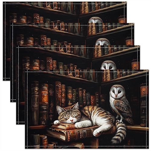 Miniatura 35 de jejeloiu Juego de 4 manteles individuales con estampado de radio Boombox de 18 x 12 pulgadas, manteles individuales retro para mesa de radio, Azul