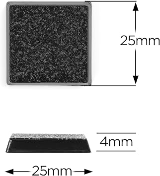 25mm Textured Plastic Square Bases or 0.98inch Wargames Table Top Games 100 Count