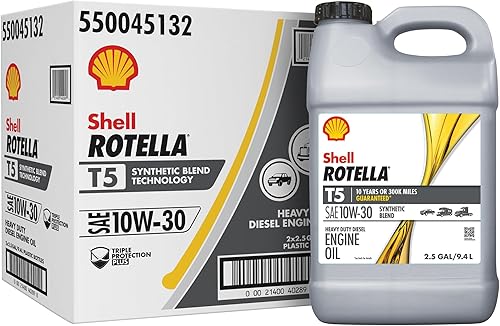 Vista 12 de Shell Rotella T5 Synthetic Blend 15W-40 Aceite de Motor, 1 Galón (Paquete de 3)