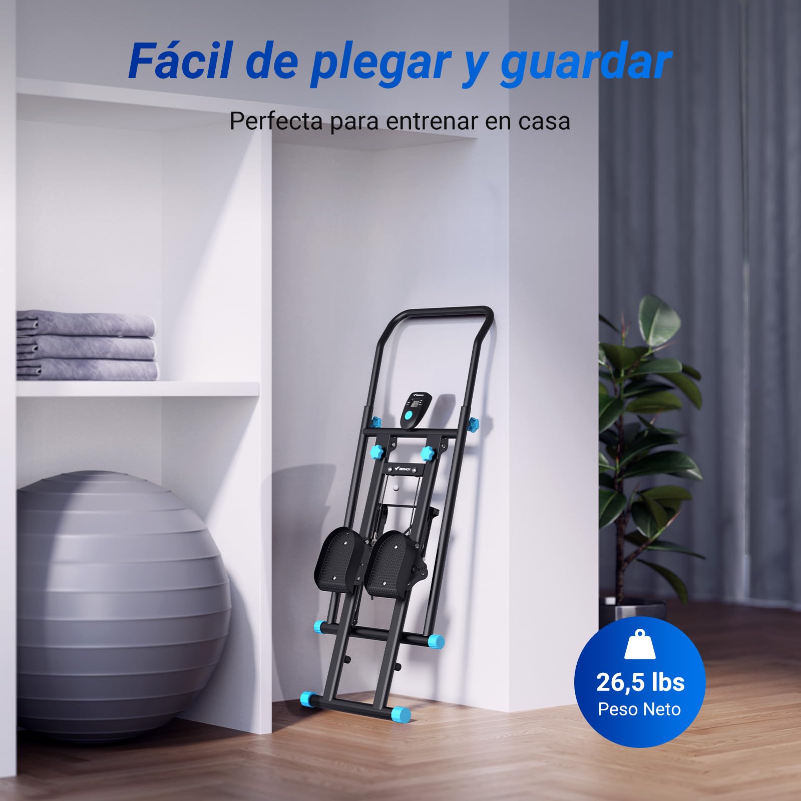 MERACH Stepper Fitness Casa,2025 Nuevo Stepper Deportivo,Maquina de Subir Escaleras,Aparato Compacto de Ejercicio Cardio para el Hogar con Pantalla LCD y 3 Alturas Ajustables