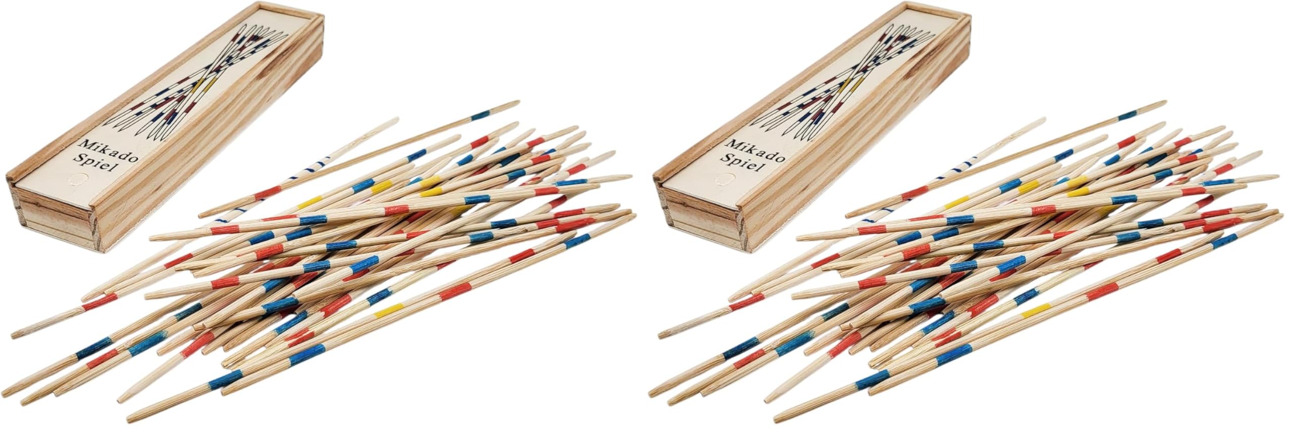 FAST WORLD SHOPPING - Gioco Mikado Spiel, Bastoncini in Legno Colorati, Shangai Gioco da Tavolo di Società, Shanghai Classico per Gruppo, Abilità, Precisione, Divertimento Assicurato (Confezione da 2)