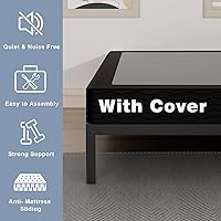 Vista 3 de Tyndall Base de colchón con base de colchón con marco de metal resistente, sin ruido, fácil montaje, antideslizante, color negro