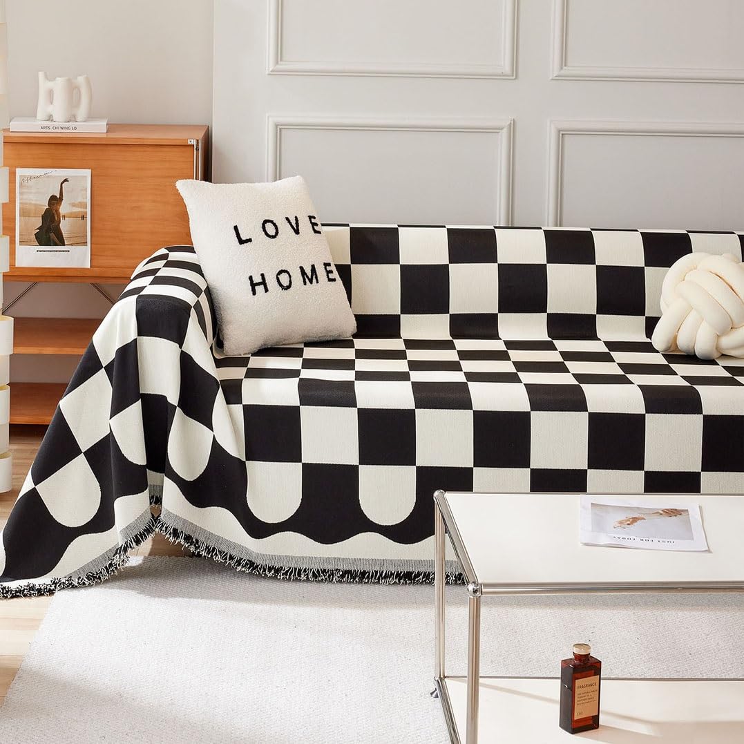Telo Arredo Copridivano, Grand Plaid Foulard Divano 1/2/3/4 Posti Universale, Copritutto Ciniglia Telo, Multiuso Arredamento per La Casa Antimacchia(Gray,180 * 260cm)