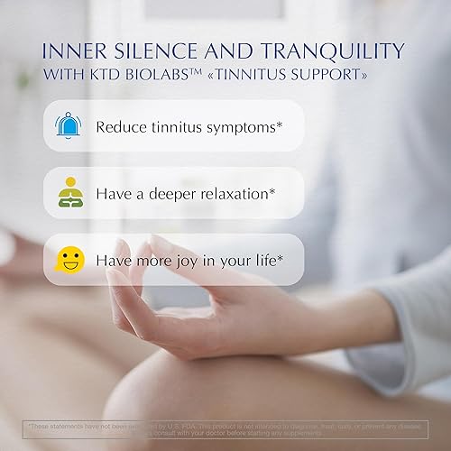 Miniatura 6 de Alivio de tinnitus para orejas que zumban 595 mg  Suplemento de tinnitus Alivio de zumbido de oído  Deja de sonar en los oídos  Salud del oído