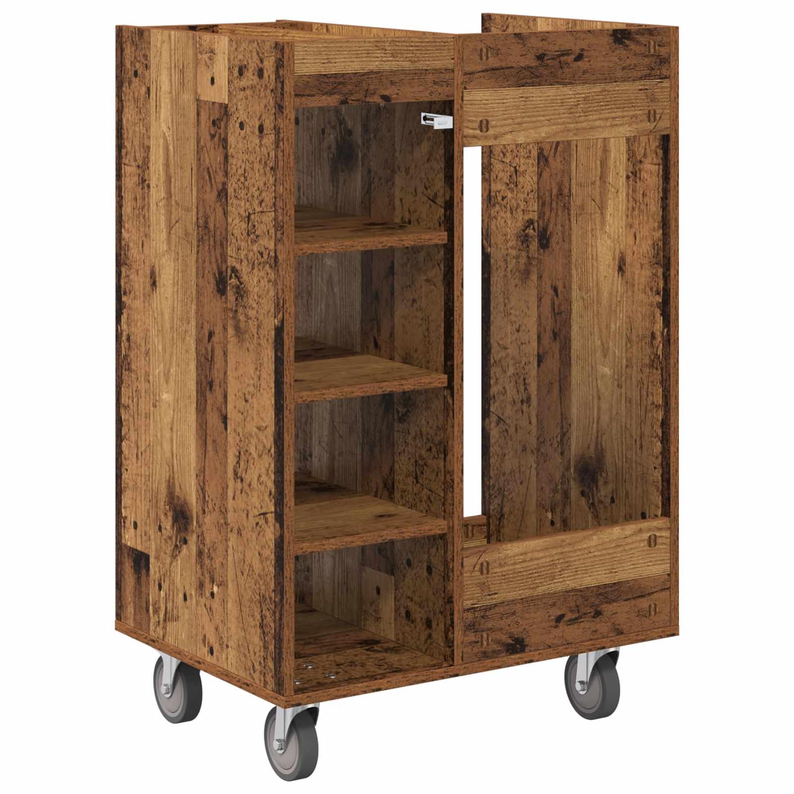 Gecheer Golf-Schrank Uni Altholz, 65 x 45 x 98 cm, Holz, Stauraum für Golfzubehör, Garagen oder Wohnräume
