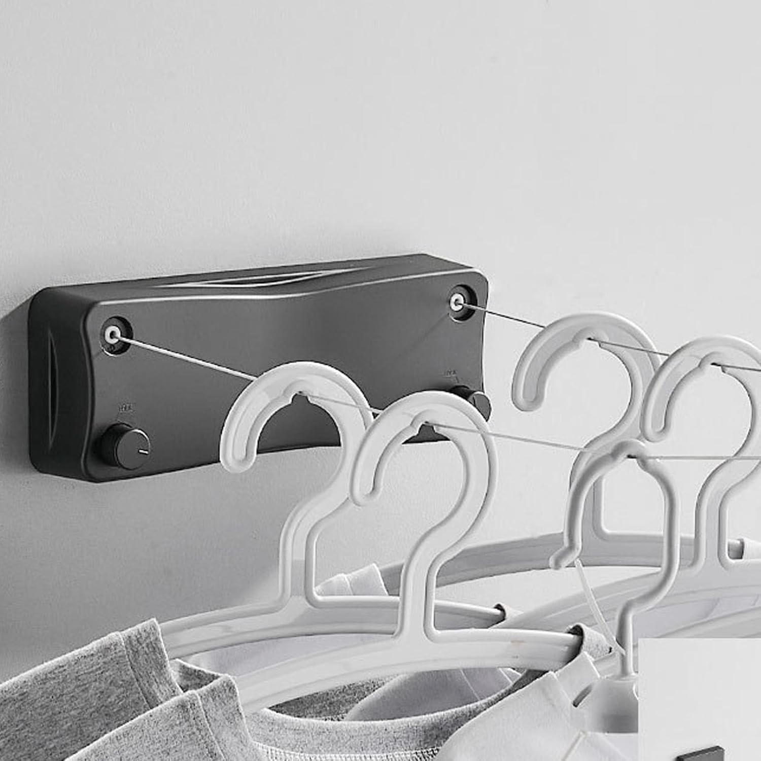 5.2 M Extendable Clothesline, Extendable Clothesline for Indoor Use, Double, Spacesaving for Hanging Clothes