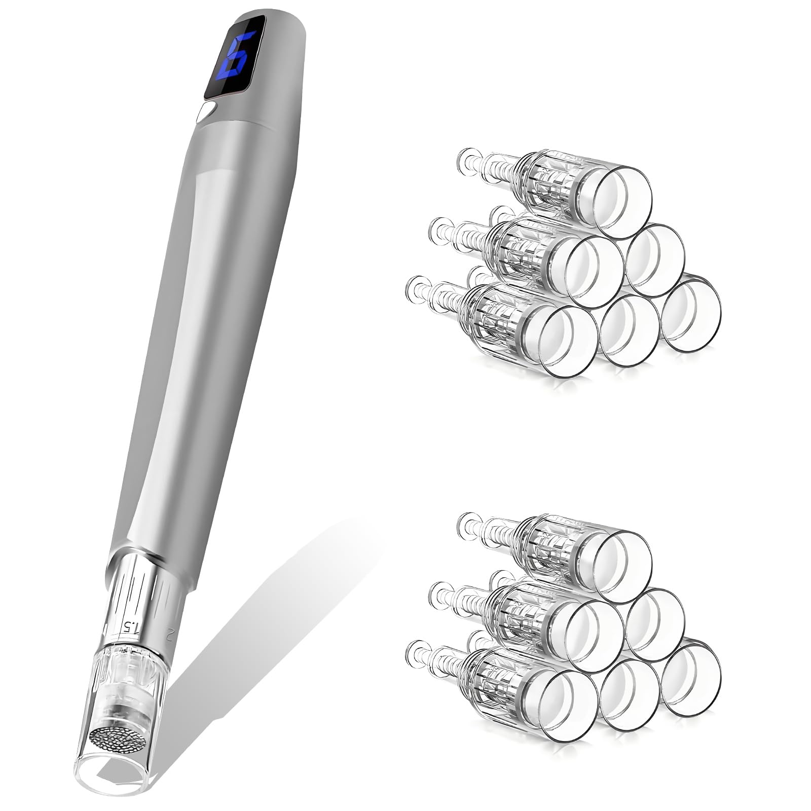 0.25mm Microneedle Skin Care Tool, Derma Roller Pen with Ergonomic Handle for Men and Women, Home Beauty Routine