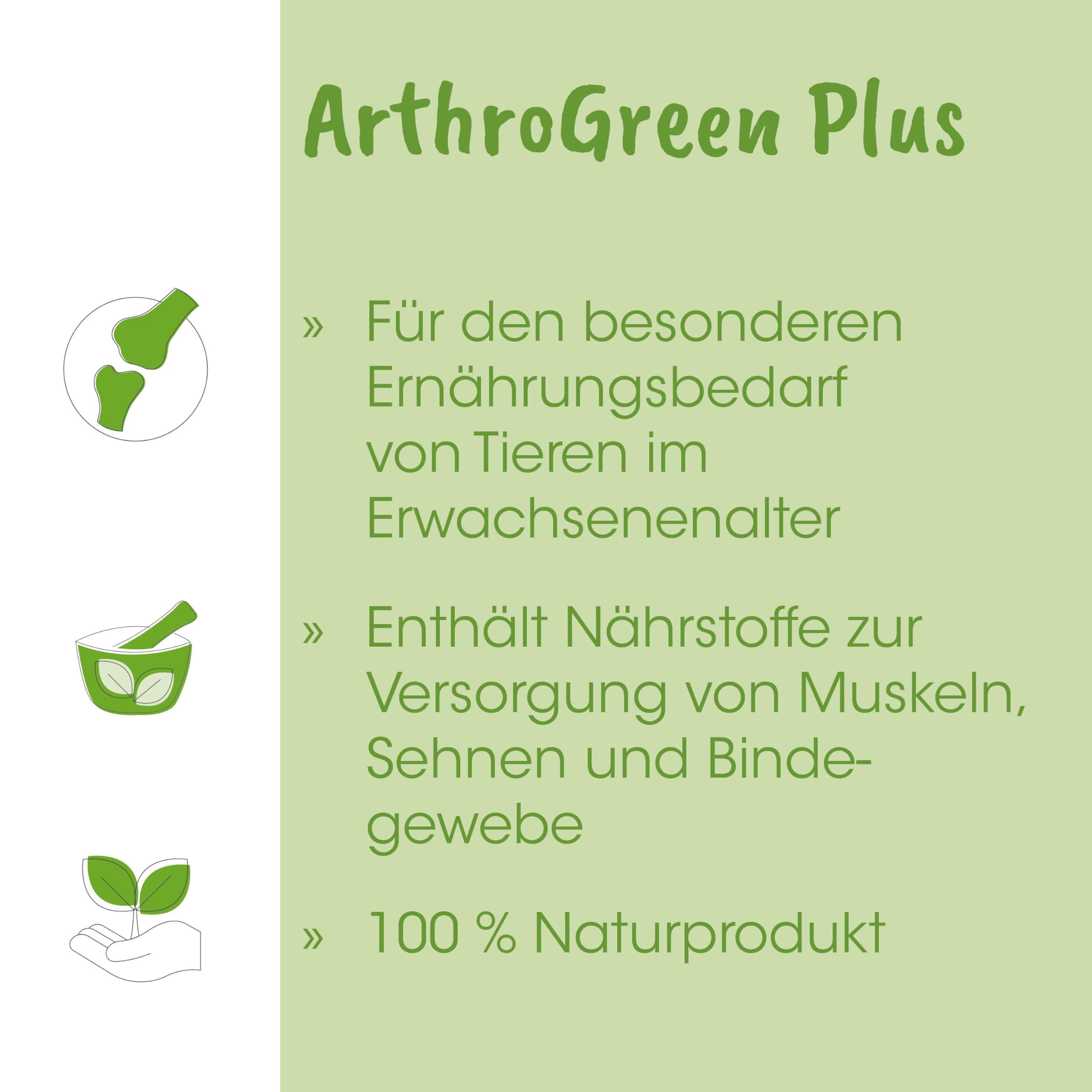 cdVet Natural Products ArthroGreen plus 330 g - apoya de manera óptima el sistema musculoesquelético y las articulaciones en fases agudas - apoyo relacionado con la nutrición - para la fuerza de los huesos y el cartílago -