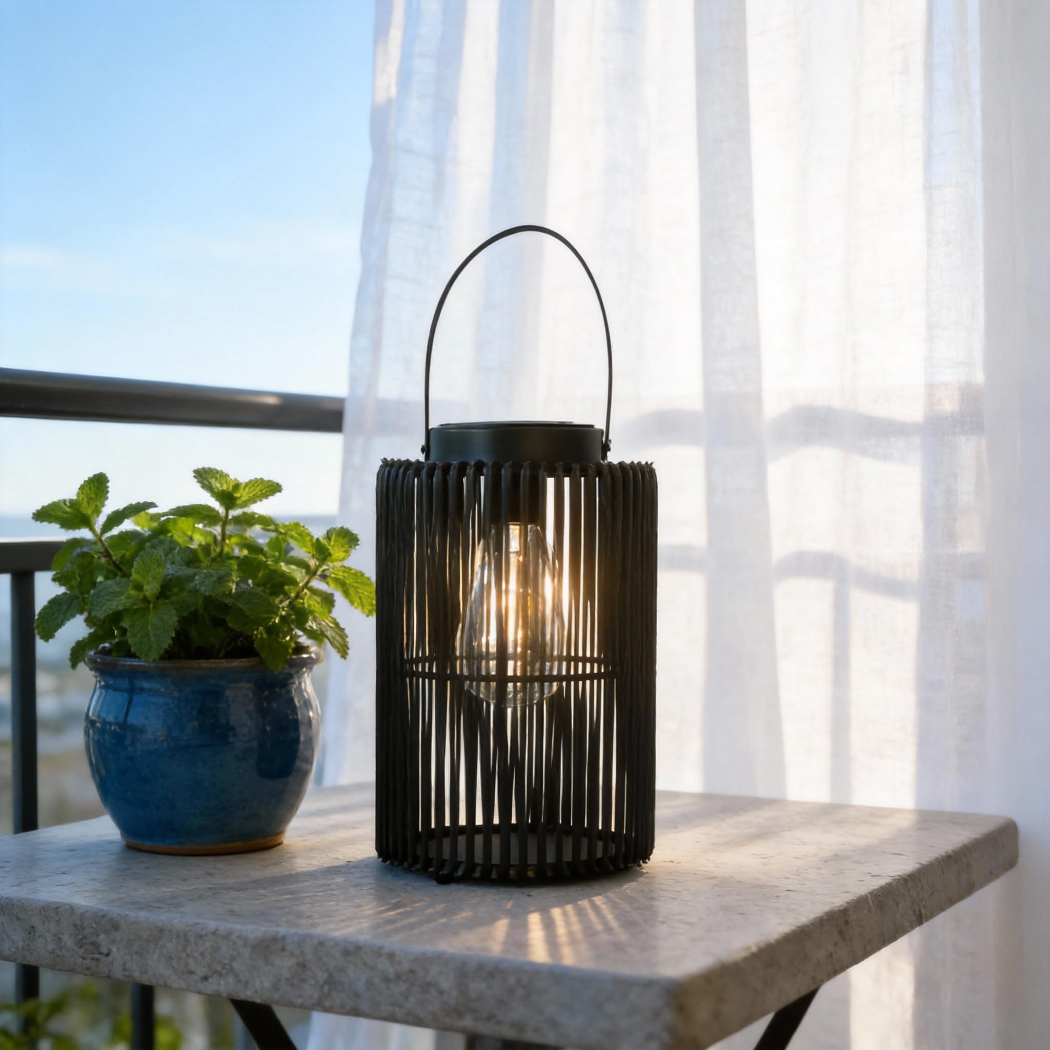 Black Solar Lanterns Outdoor Waterproof Suitable for Gardens Backyard, Patio Decor, Birthday Gifts for Women Mom Grandma, Hanging Garden Lights for Outside