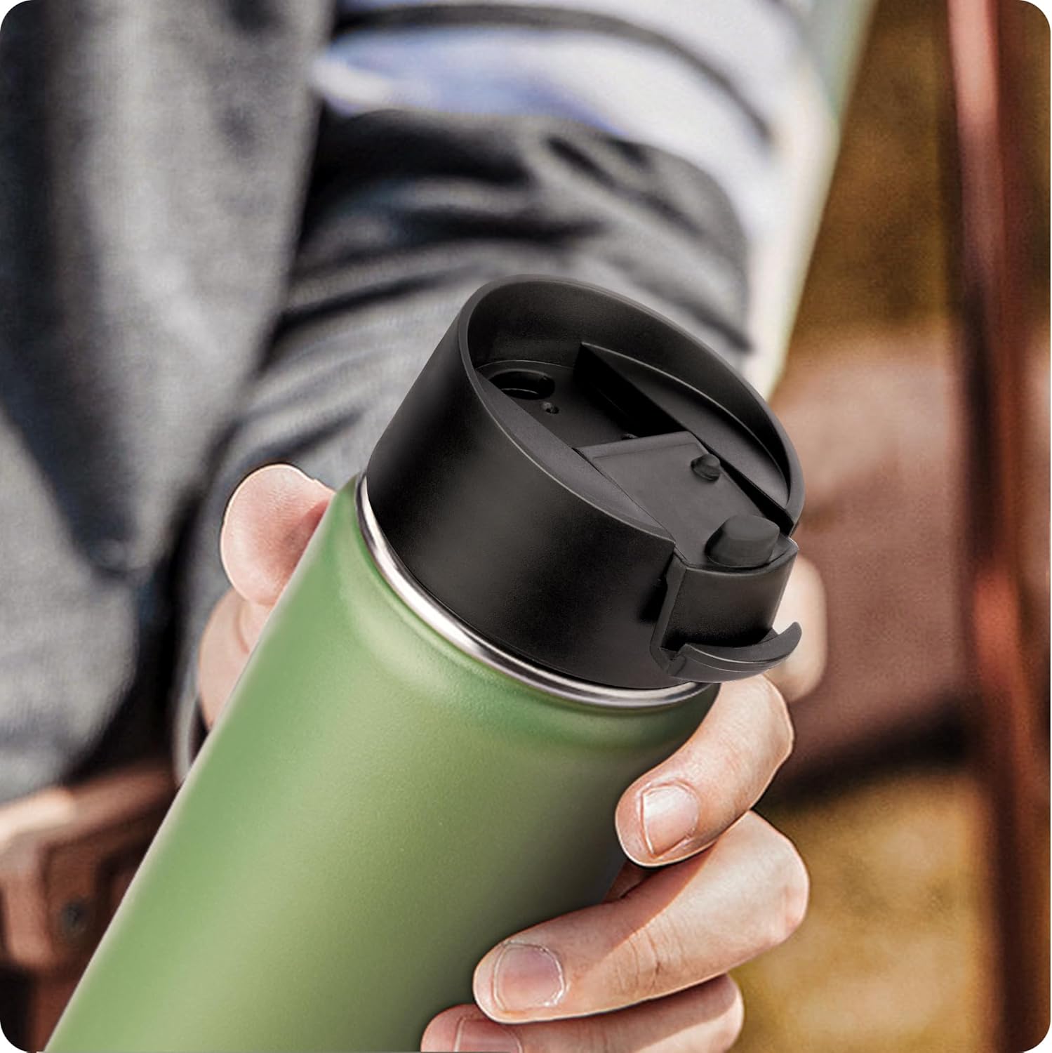 Flip Lid for Hydro Flask 12 16 18 20 32 40 64 oz Wide Mouth Bottle,Replacement Lid for Hydroflask,Thermoflask,Iron Flask and More 2.28" Wide Mouth Bottles - Image 6