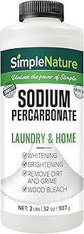 SimpleNature Sodium Percarbonate (2 lbs) - Versatile Non-toxic Biodegradable Scent-Free Cleaner for Home, Laundry, and Decking - Pure Oxygen Bleach - Convenient Container with Scoop