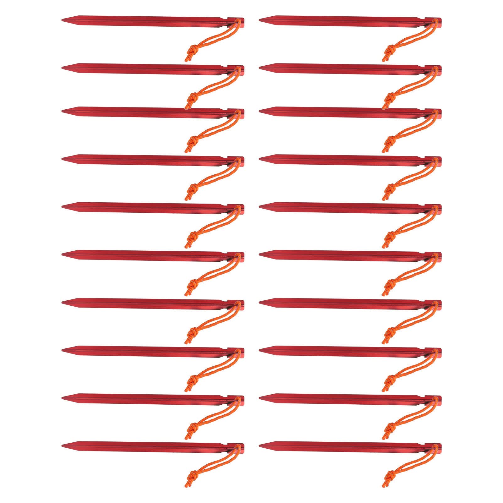 Picchetti per Tenda Resistenti da Campeggio, 20 Pezzi, Picchetti Impermeabili in Lega di Alluminio, Lunghezza 23 Cm, Design Leggero (Rossa)