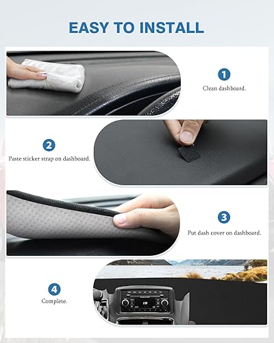 Miniatura 190 de FIILINES - Cubierta para tablero, accesorio para tablero de malla antideslizante, parasol sin reflejos y protector compatible con Toyota RAV4