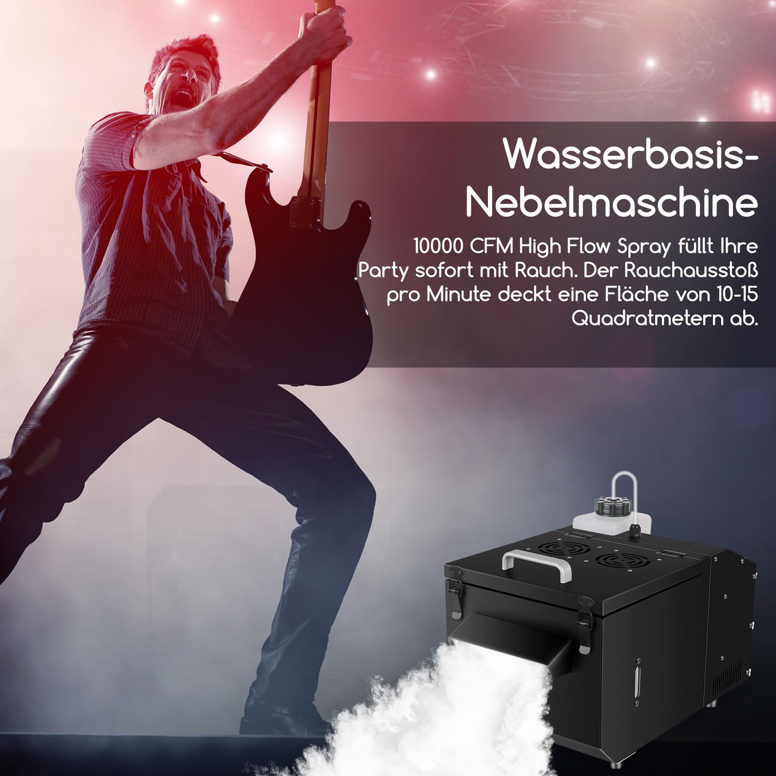 Telbum 1200W Boden Nebelmaschine mit Fernbedienung, Wasserbasierte Nebelmaschine Bodennebelmaschine, DMX 512, Manuelle Steuerung,Timerfunktion, Rauchmaschine für Hochzeit, Party, DJ, Bühne, Halloween