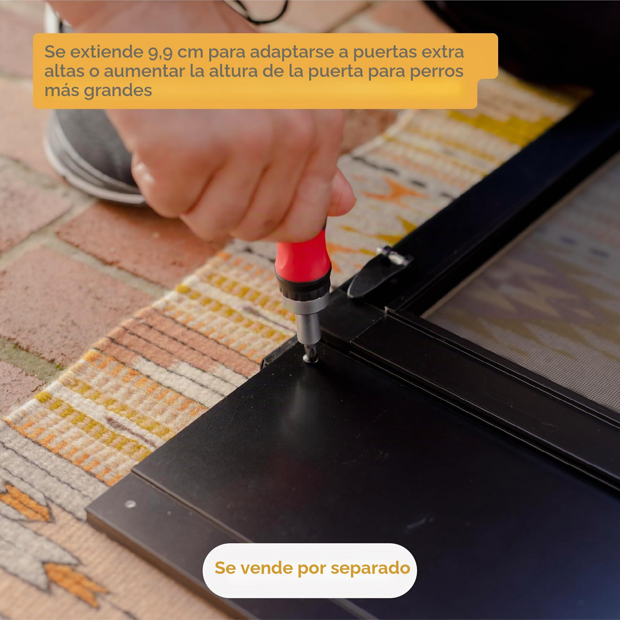 Hakuna Pets Puerta de Patio para Mascotas para Puertas correderas, fácil de Instalar, Inserto de Puerta de Perro con Cierre magnético Seguro, Malla Duradera Resistente a los Rayos UV, Simplemente