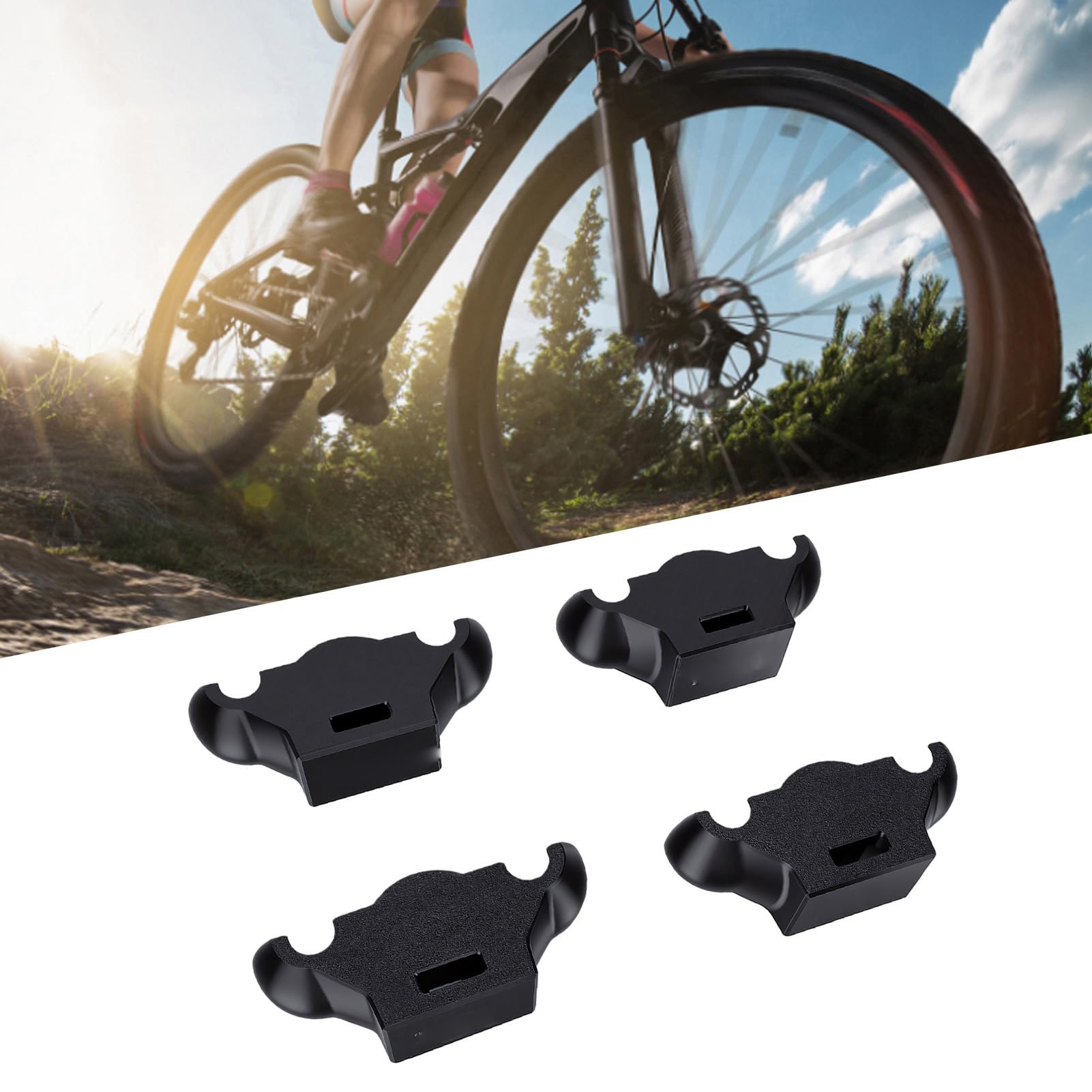Keenso Stojak na Rower Treningowy, Plastikowe Podkładki Pod Stopy z Nadrukiem 3D, 4 Sztuki Amortyzujące, Redukujące Hałas, Stabilna Ochrona Podłogi do Jazdy na Rowerze Stacjonarnym dla XX PRO 1.
