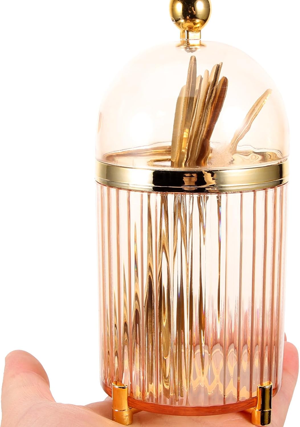 Golden Fruit Forks Set with Plastic Handles and Stainless Steel