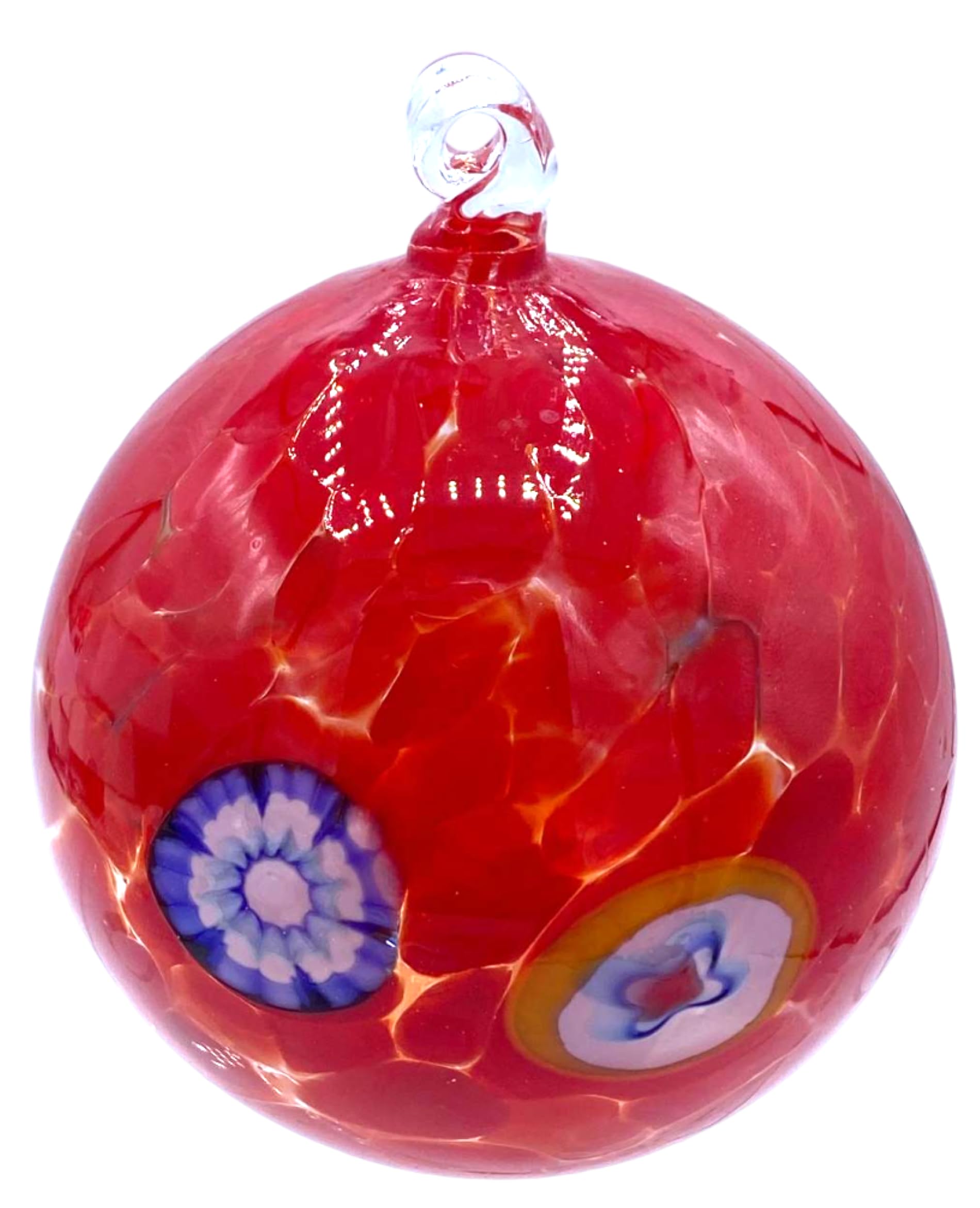 Pallina di natale in vetro di murano colori in pasta made in italy PLROSSA