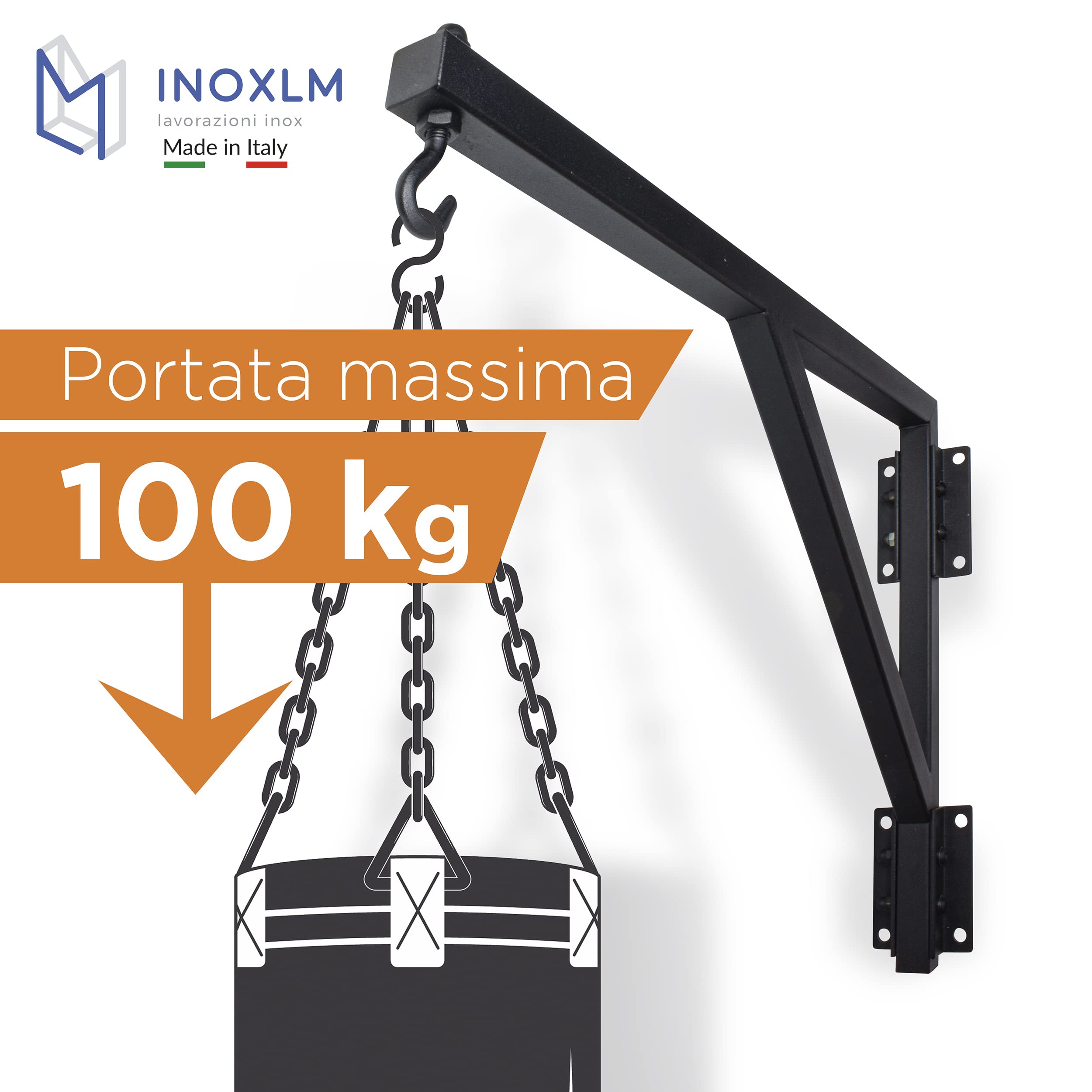 INOXLM lavorazioni inox Support mural pour sac de boxe | Support mural pour sac de boxe | Support pour sac de boxe