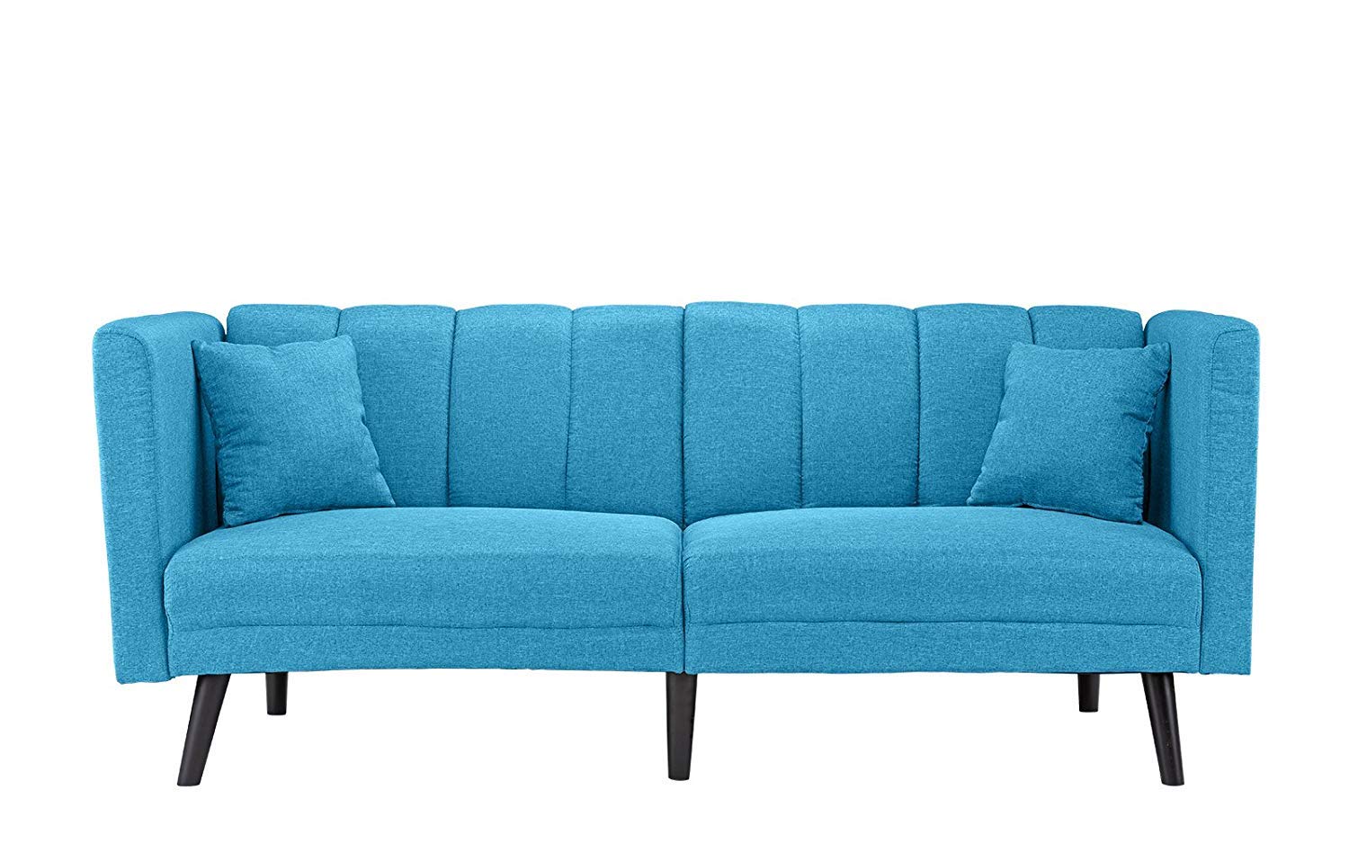 Buy Blue Futon Sleeper Sofa Bed Couch, Convertible Futon Splitback Sofa