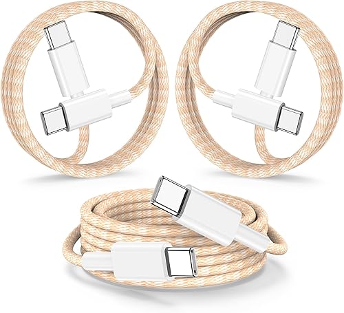 Vista 21 de Carplay - Cable de carga USB C para iPhone 16 15 Pro Max, paquete de 4 [3/3/6/6 pies] 60 W USB C a USB C cable y USB A a USBC cable de carga rápida