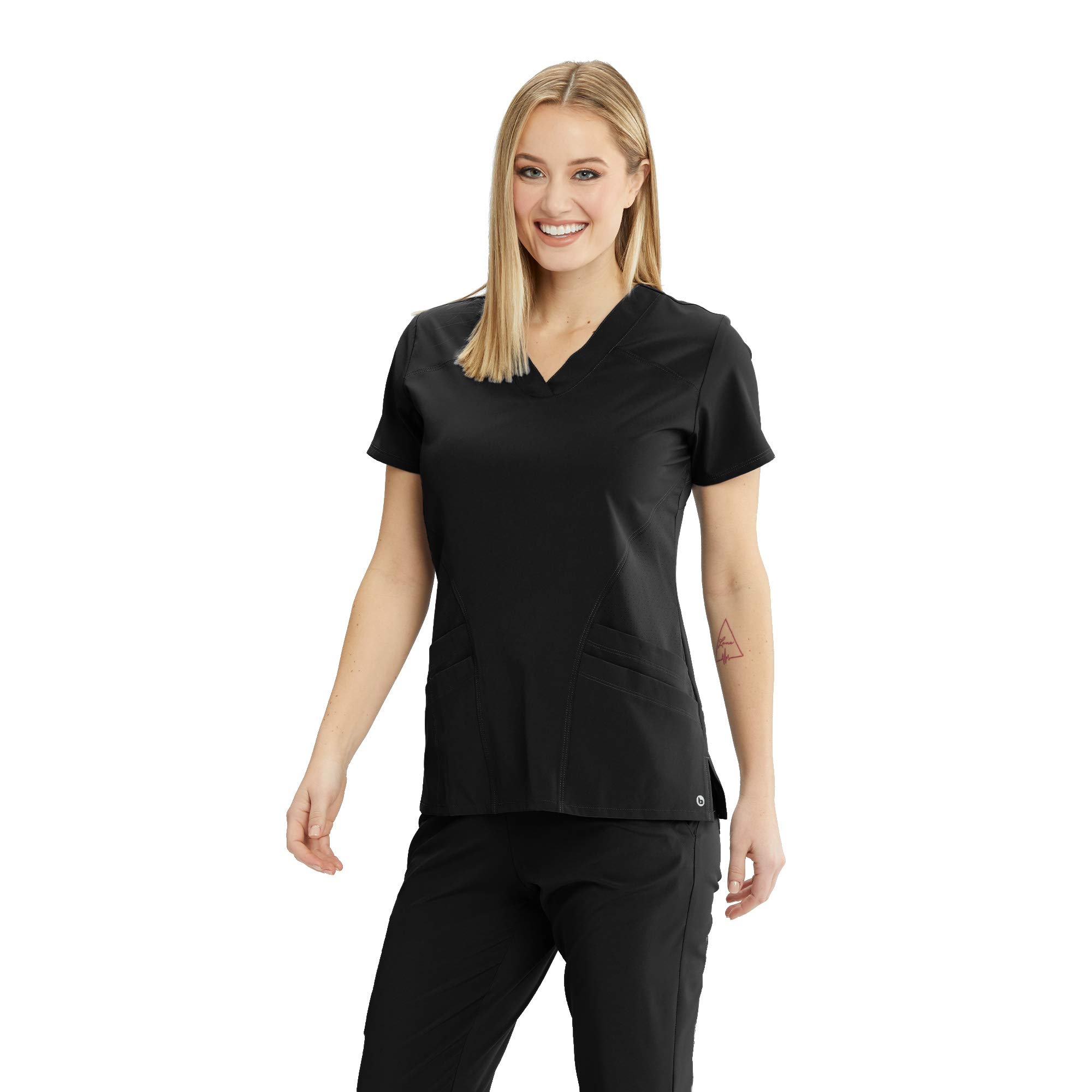 Buy BARCO ONE Women's Pulse Scrub Top, Sporty VNeck Medical Top w/ 4