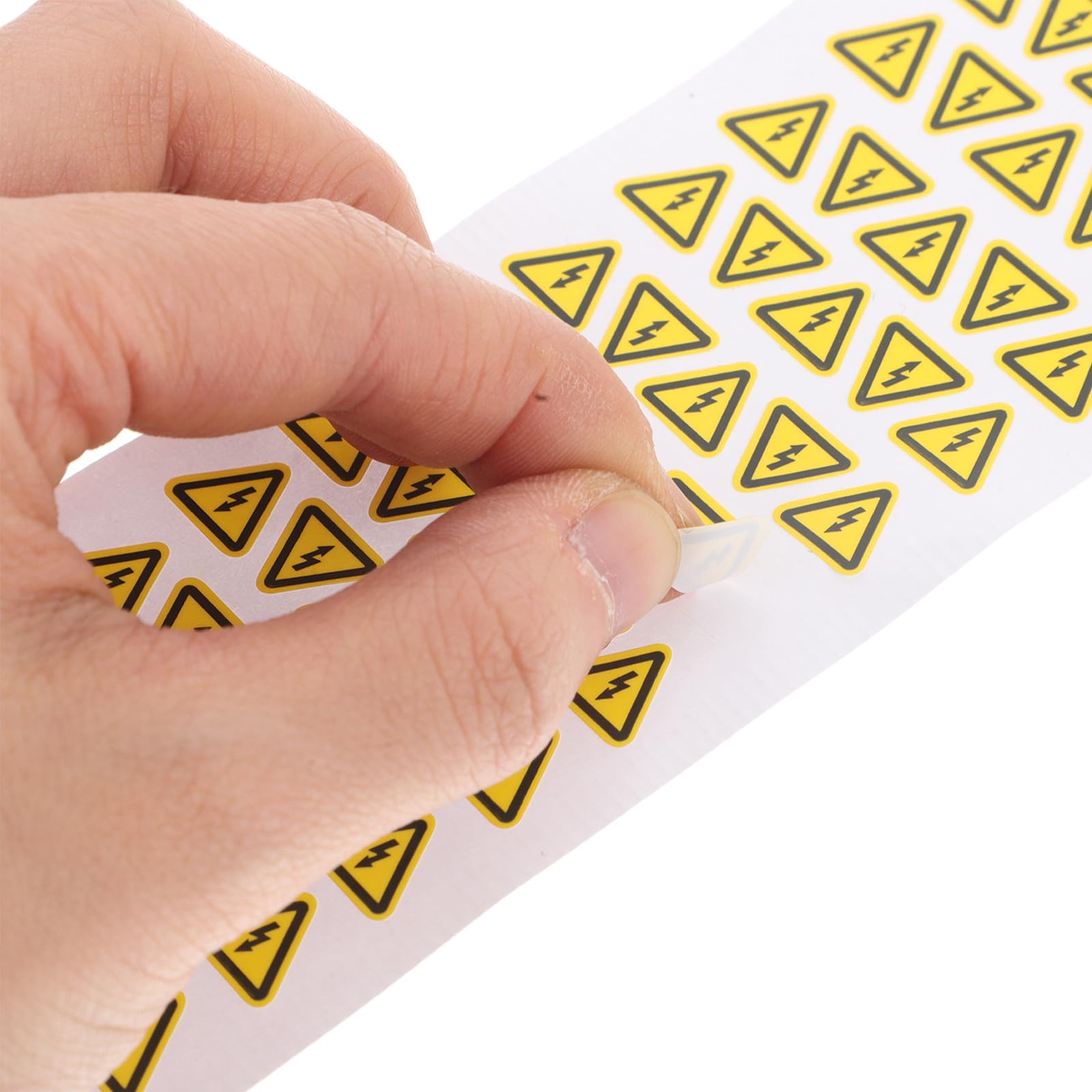 Pegatinas de Advertencia de Seguridad Eléctricas Triangulares Amarillas PVC Paquete de 3