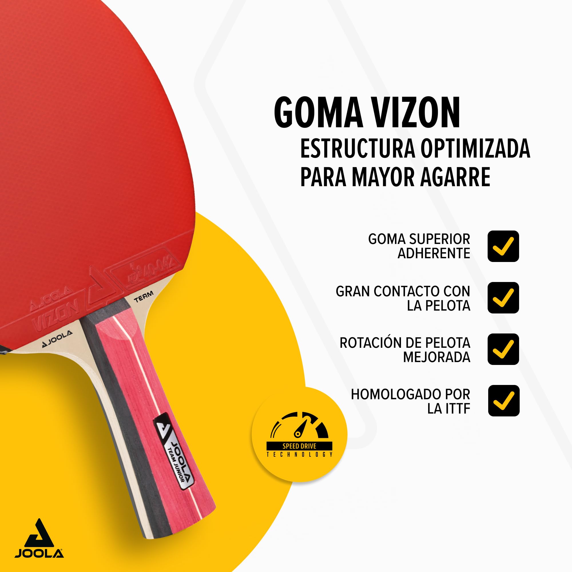 Joola Team Junior Pala de Tenis de Mesa, Unisex adulto, Multicolor, Única