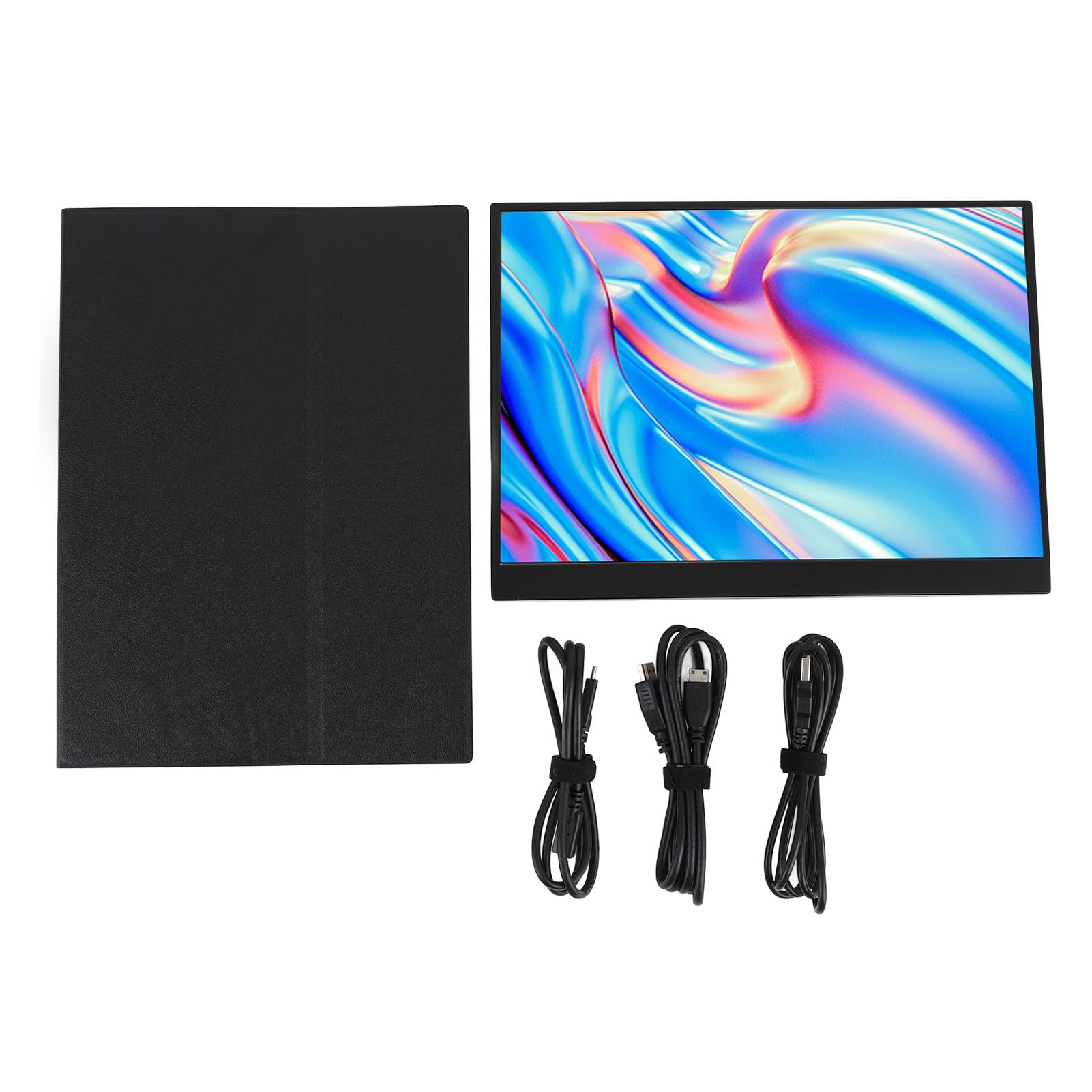 Przenośny Monitor Ekranowy, 14 Cali 1080p FHD Dotykowy Monitor Dotykowy, Zewnętrzny Monitor z Kick i Głośnik do Laptopa Komputerowy