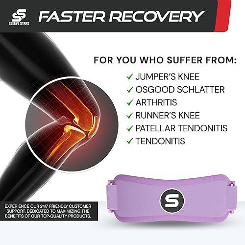 Miniatura 10 de Osgood Schlatter - Rodillera para jóvenes, rodillera para mujeres y hombres, de marca sueca, soporte para tendón, rótula, 3 longitudes (par)