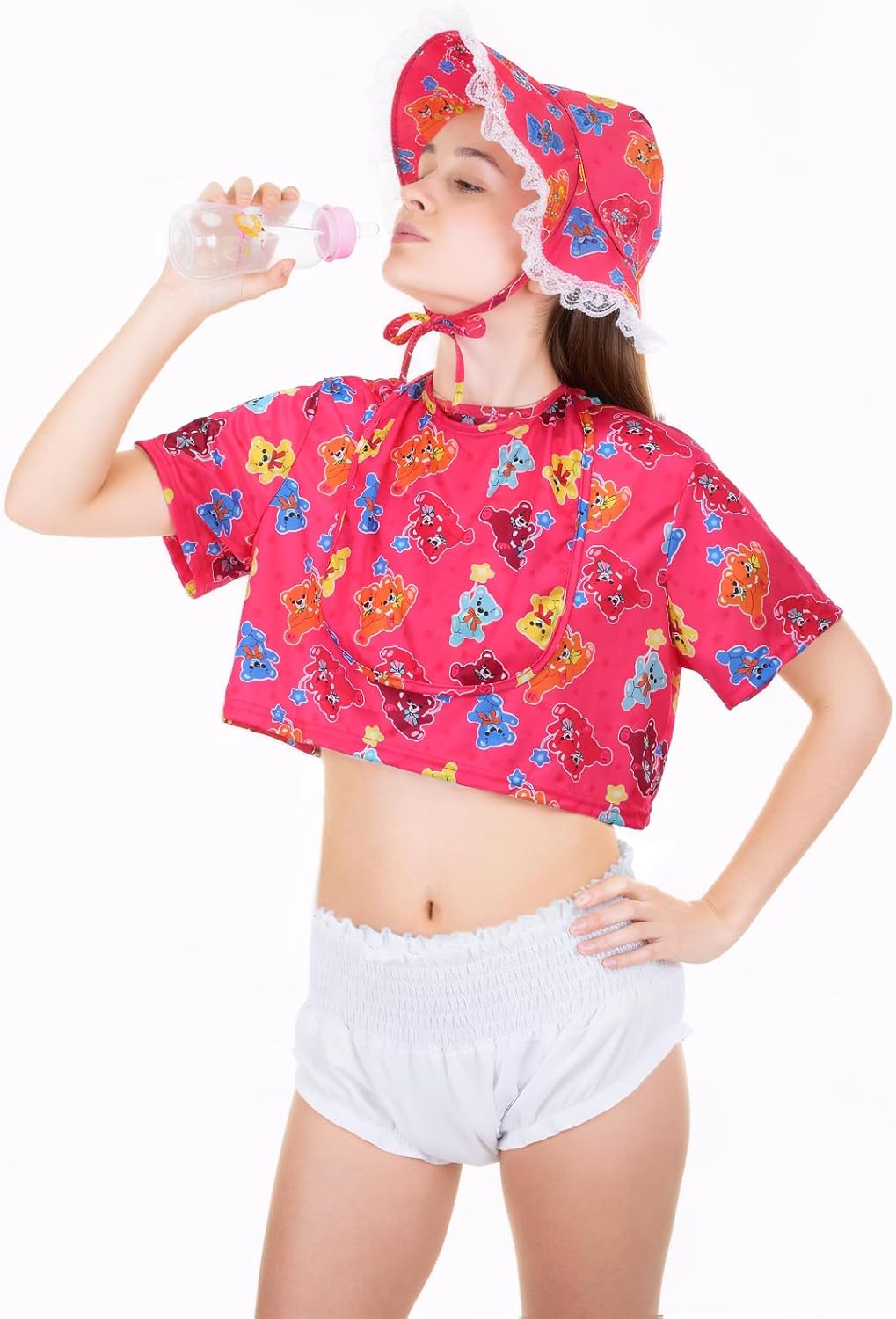 7 Pcs Adult Baby Funny Costume for Halloween Baby Costume Oversized White Diaper Bonnet for Halloween Party - Image 6