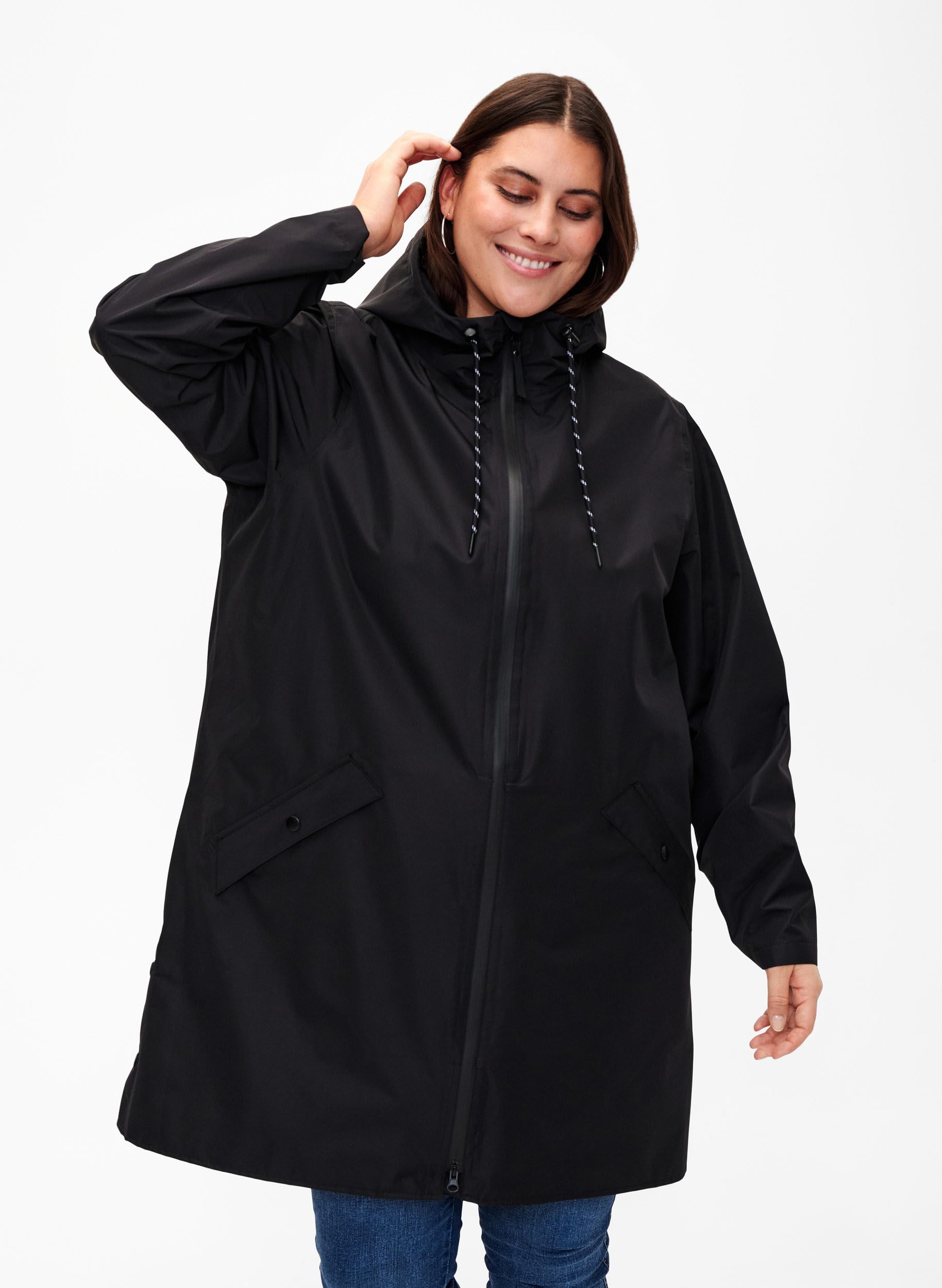 Zizzi Women's Plus Sizes Regenmantel Versiegelte Nähte Größe 42-60 - Plus Size Damenkleidung