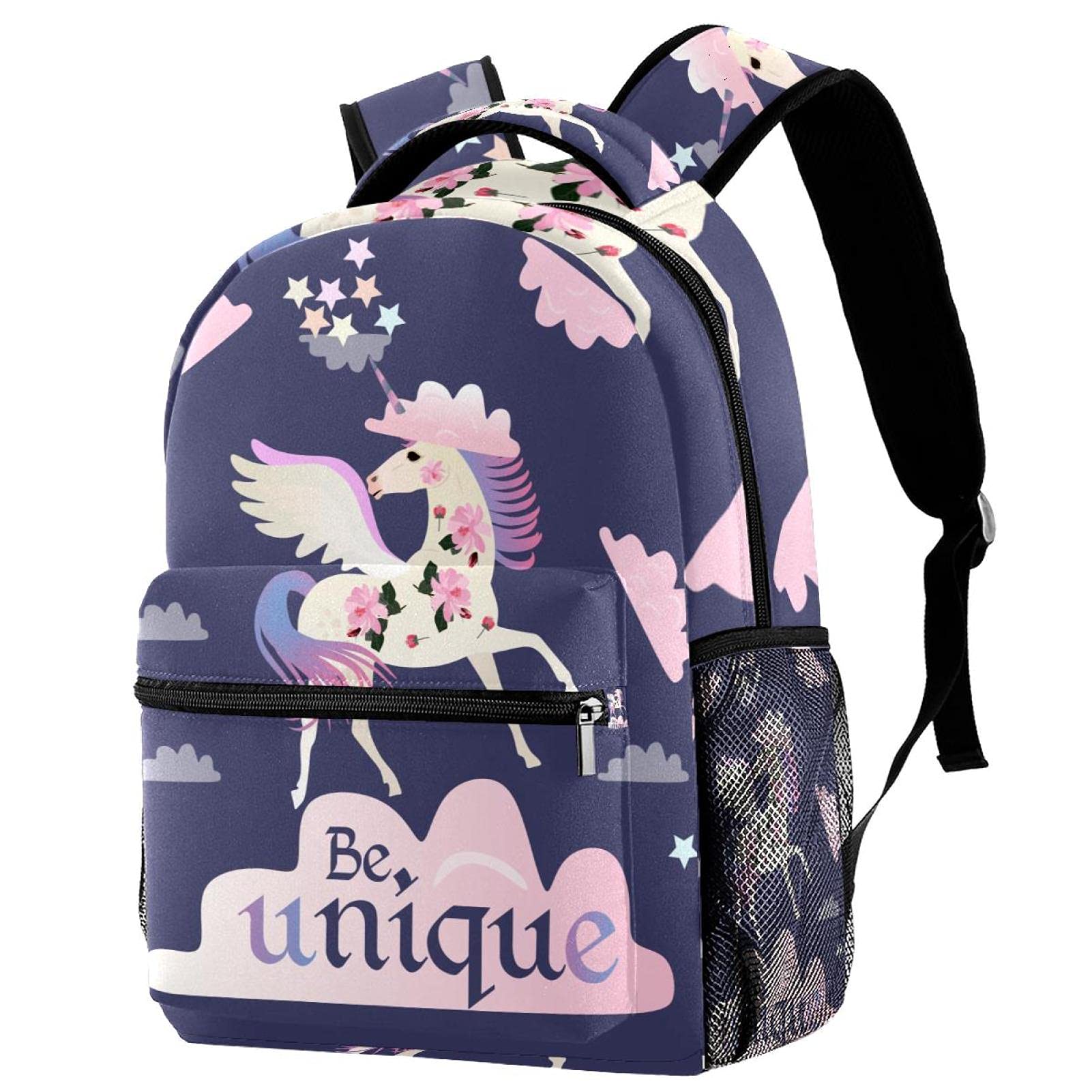 Sac d'école bleu aquarelle à motif marguerite pour étudiants - 7