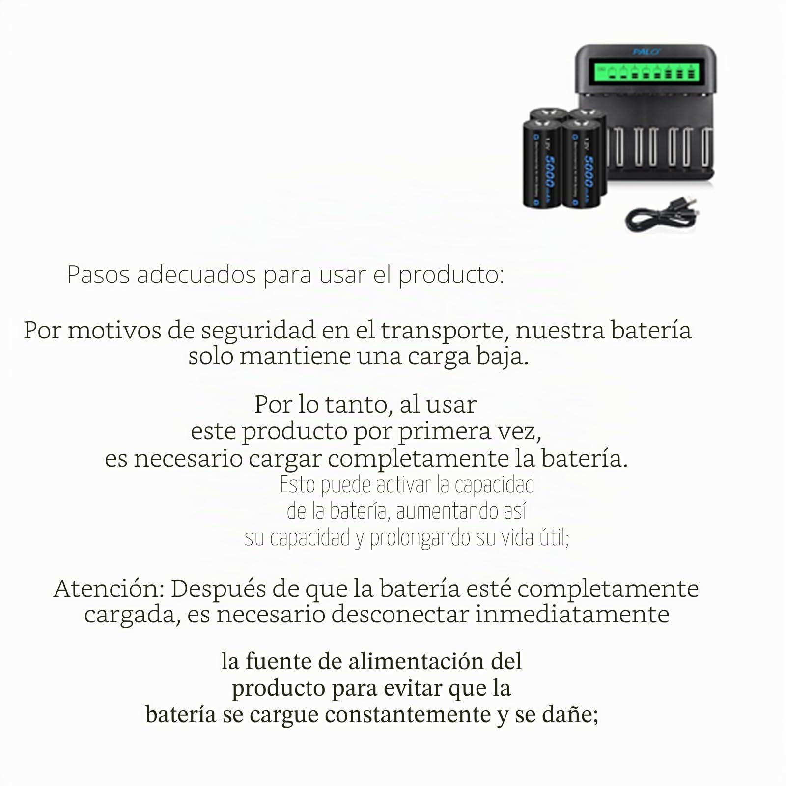 CITYORK Cargador LCD para Baterías AA AAA C D NI-MH/NI-CD - con Batería NI-MH C 4000mAh (4 Piezas)