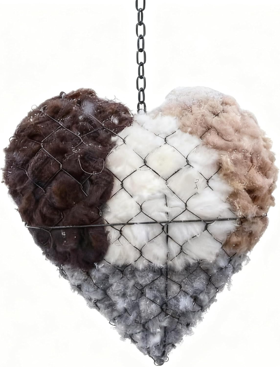 A Heart-Shaped Bird's nest, Filled with Stuffing Inside. Two containers.